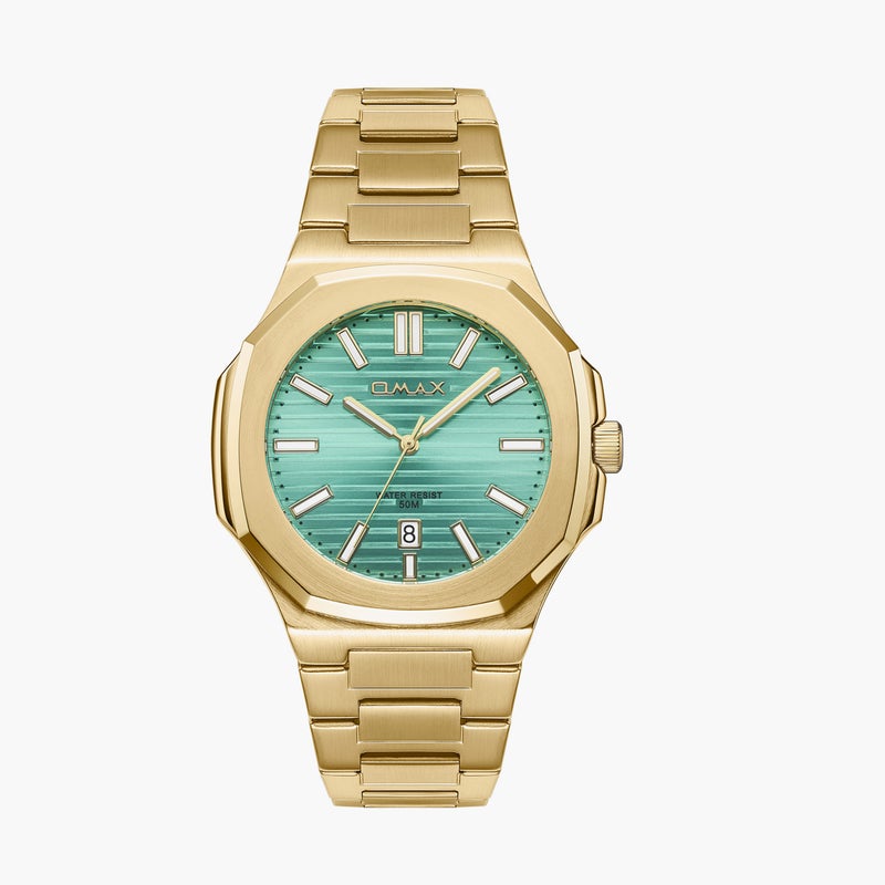 OMAX ساعة أومكس الذهبية التناظرية للرجال - Image 1